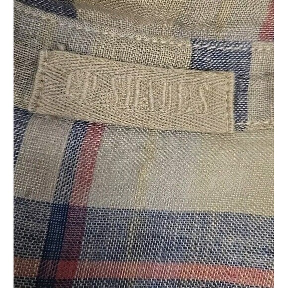 Free People CP Shades Lara Tunic Plaid Dress 100% Linen Brown Blue Women’s Sz XL - Picture 4 of 8